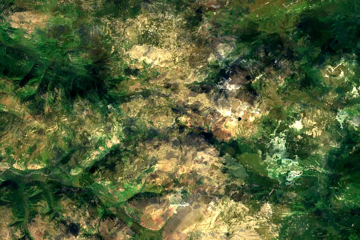Orkhon River: satellite view of the source