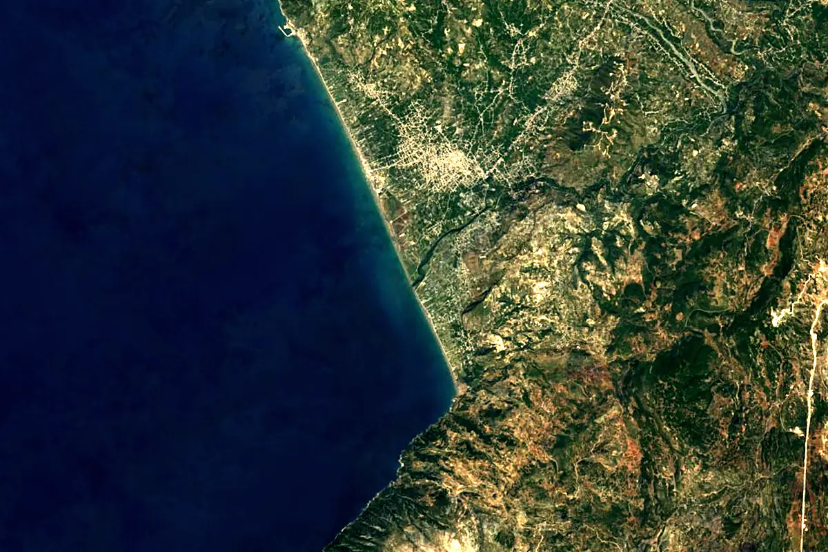 Orontes River: satellite view of the mouth