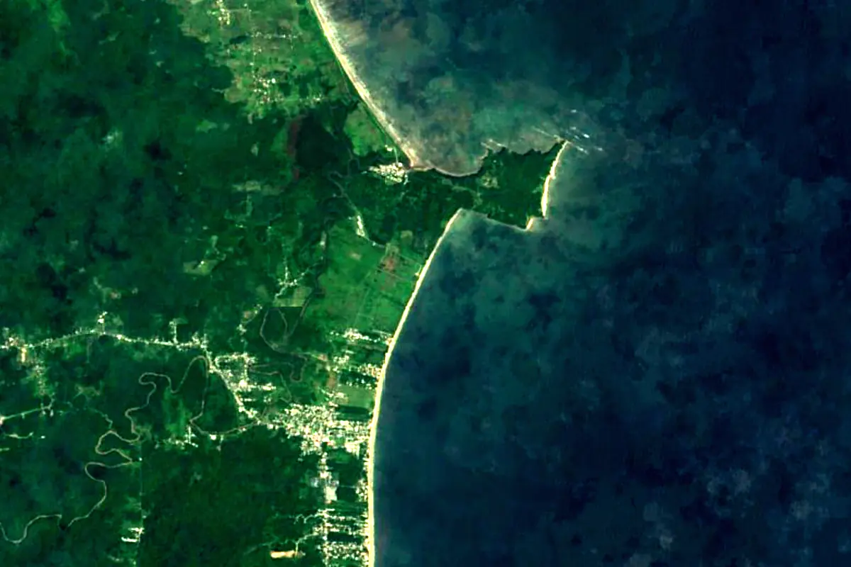 Ortoire River: satellite view of the mouth