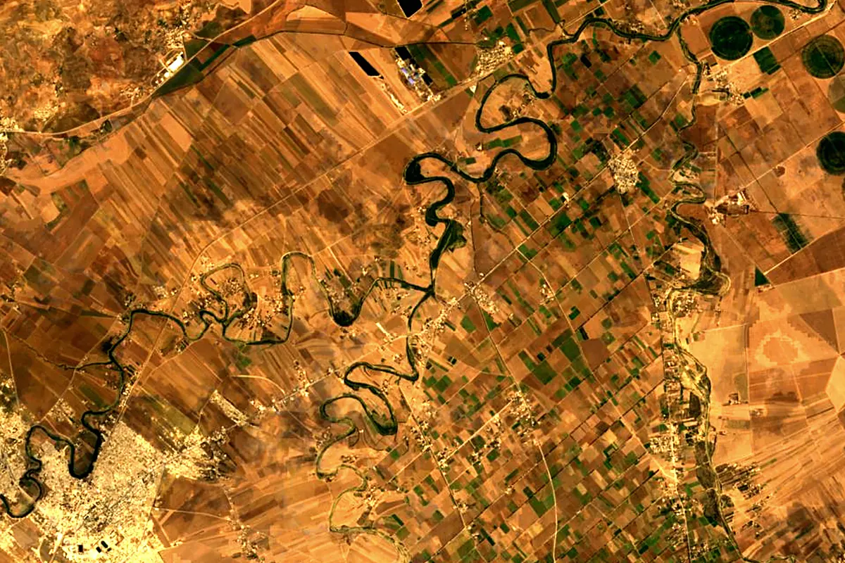 Oued Mellègue: satellite view of the mouth
