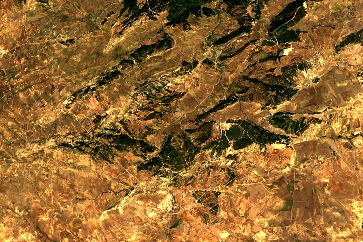 Oued Mellègue: satellite view of the source