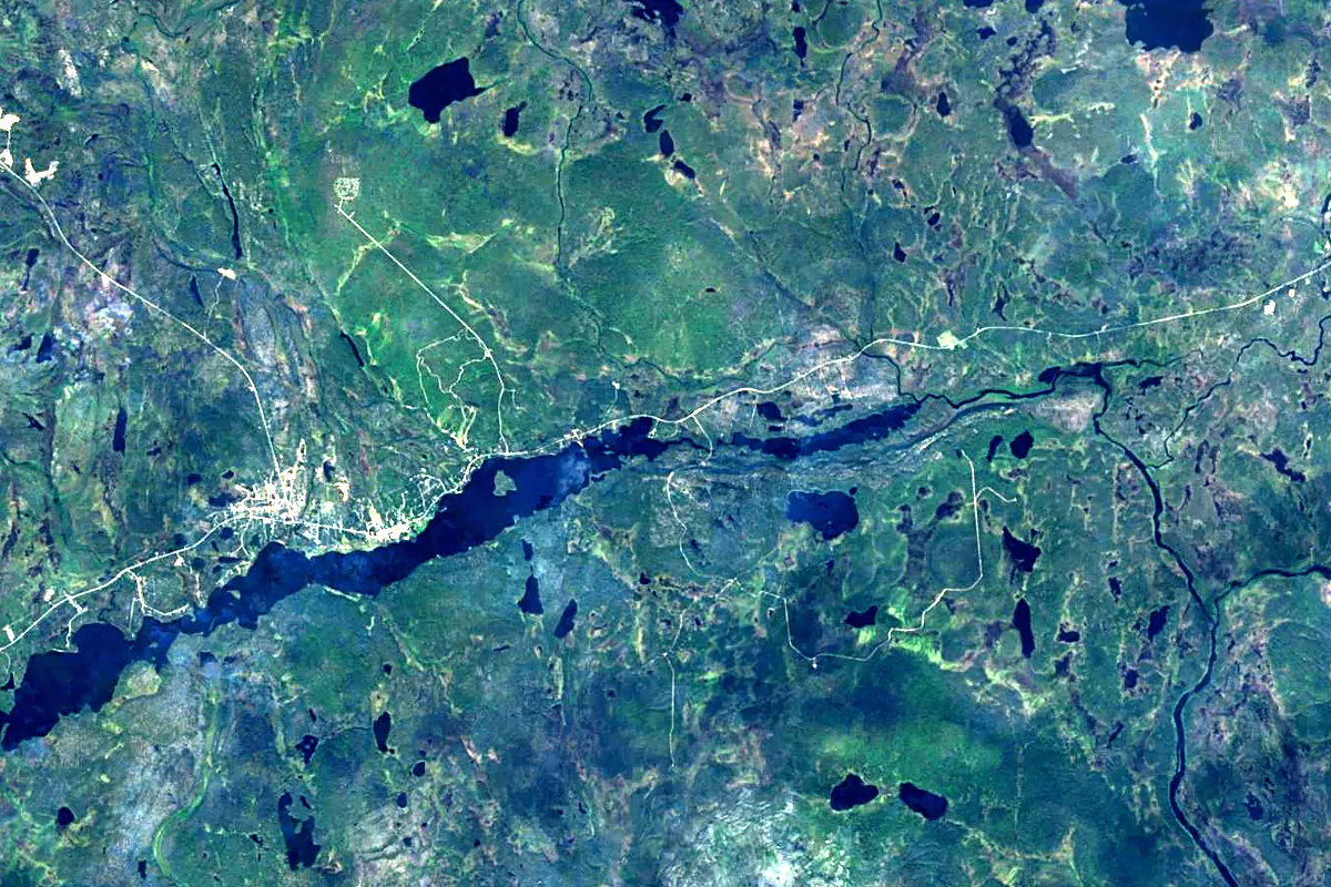 Ounasjoki: satellite view of the source