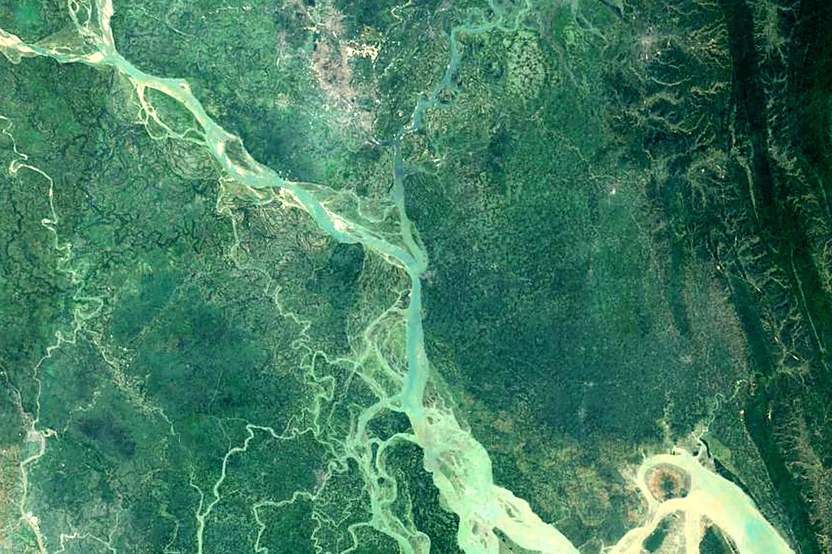 Padma River: satellite view of the mouth