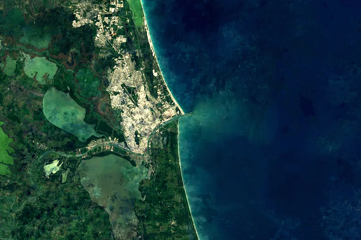 Pánuco River: satellite view of the mouth