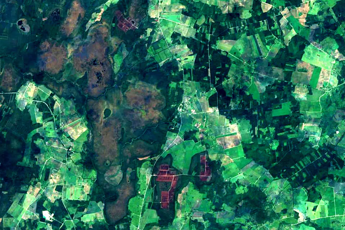 Pärnu River: satellite view of the source