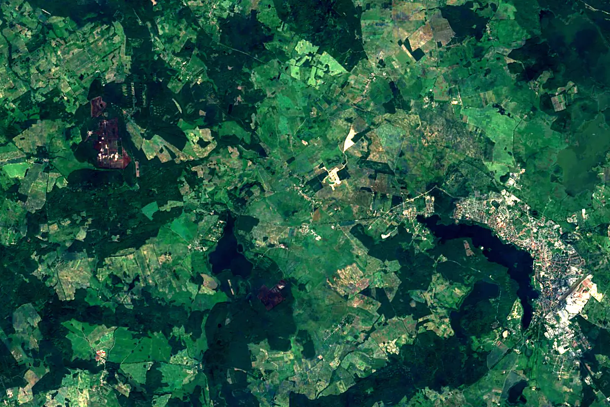 Parsęta: satellite view of the source