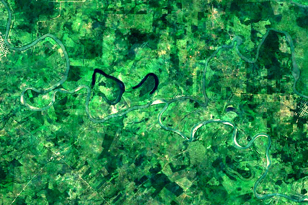 Pasión River: satellite view of the mouth