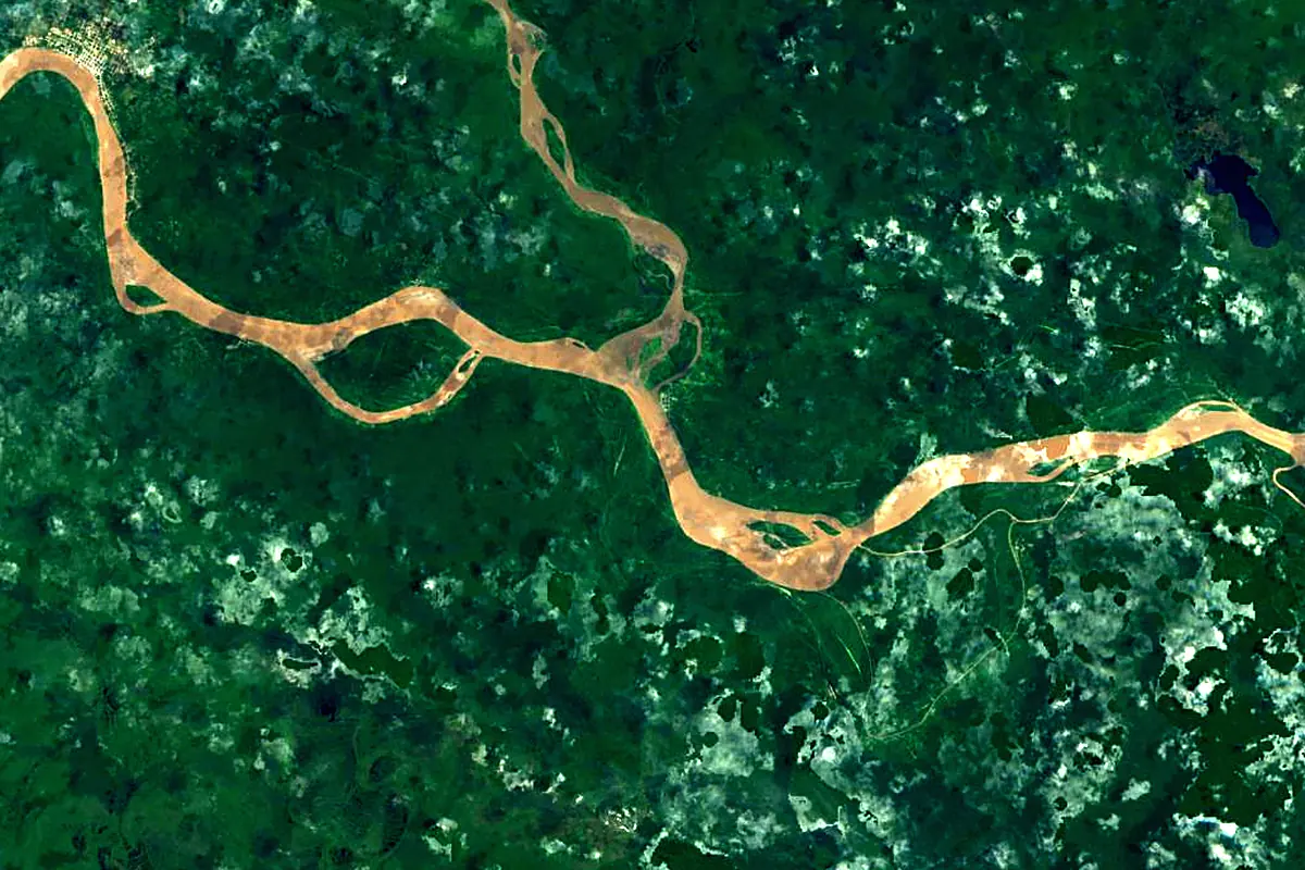 Pastaza River: satellite view of the mouth