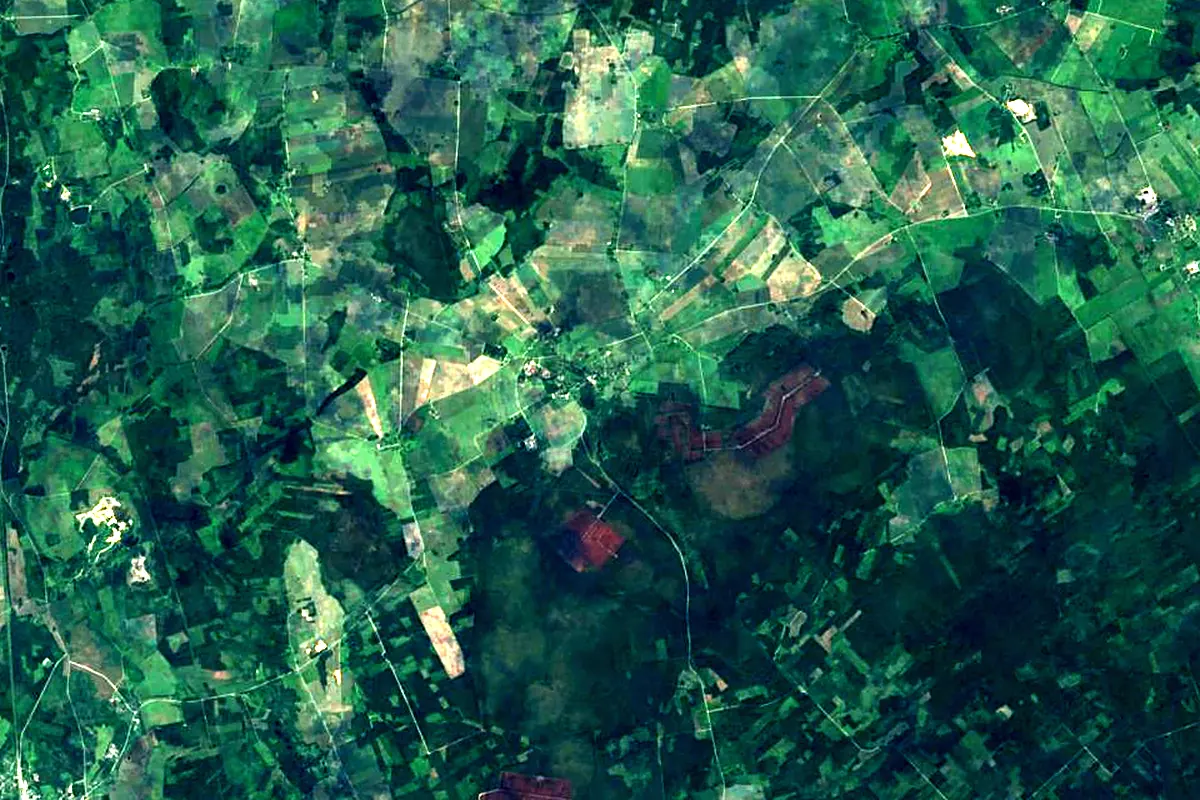 Pedja River: satellite view of the source