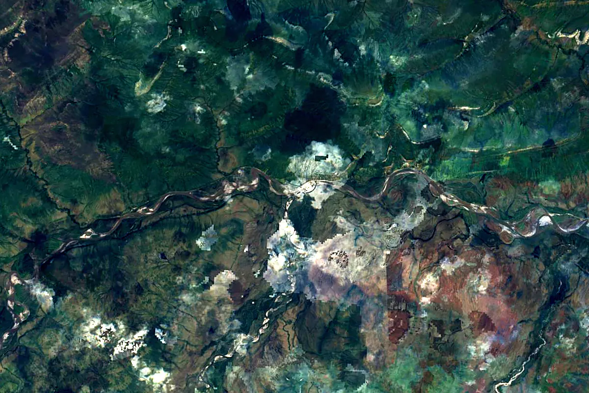 Peel River: satellite view of the source