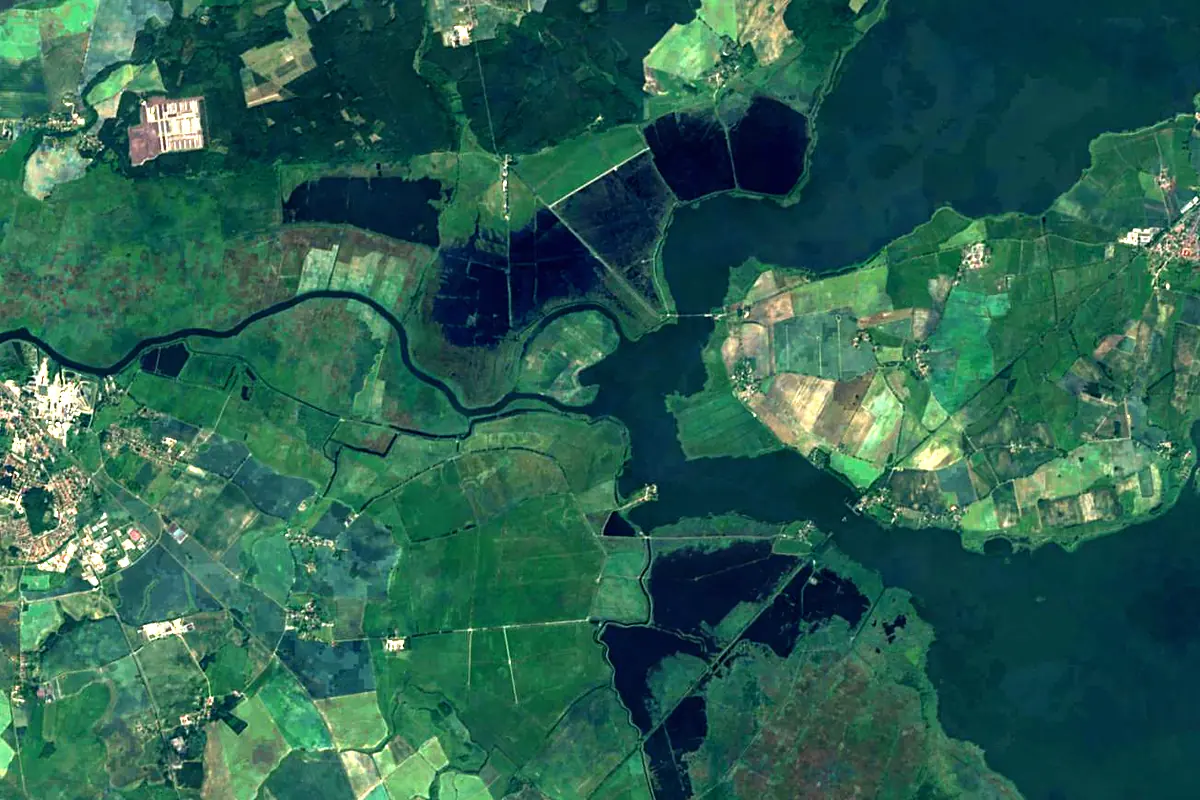 Peene: satellite view of the mouth