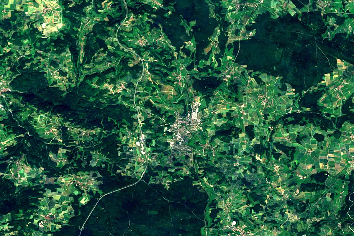Pegnitz: satellite view of the source