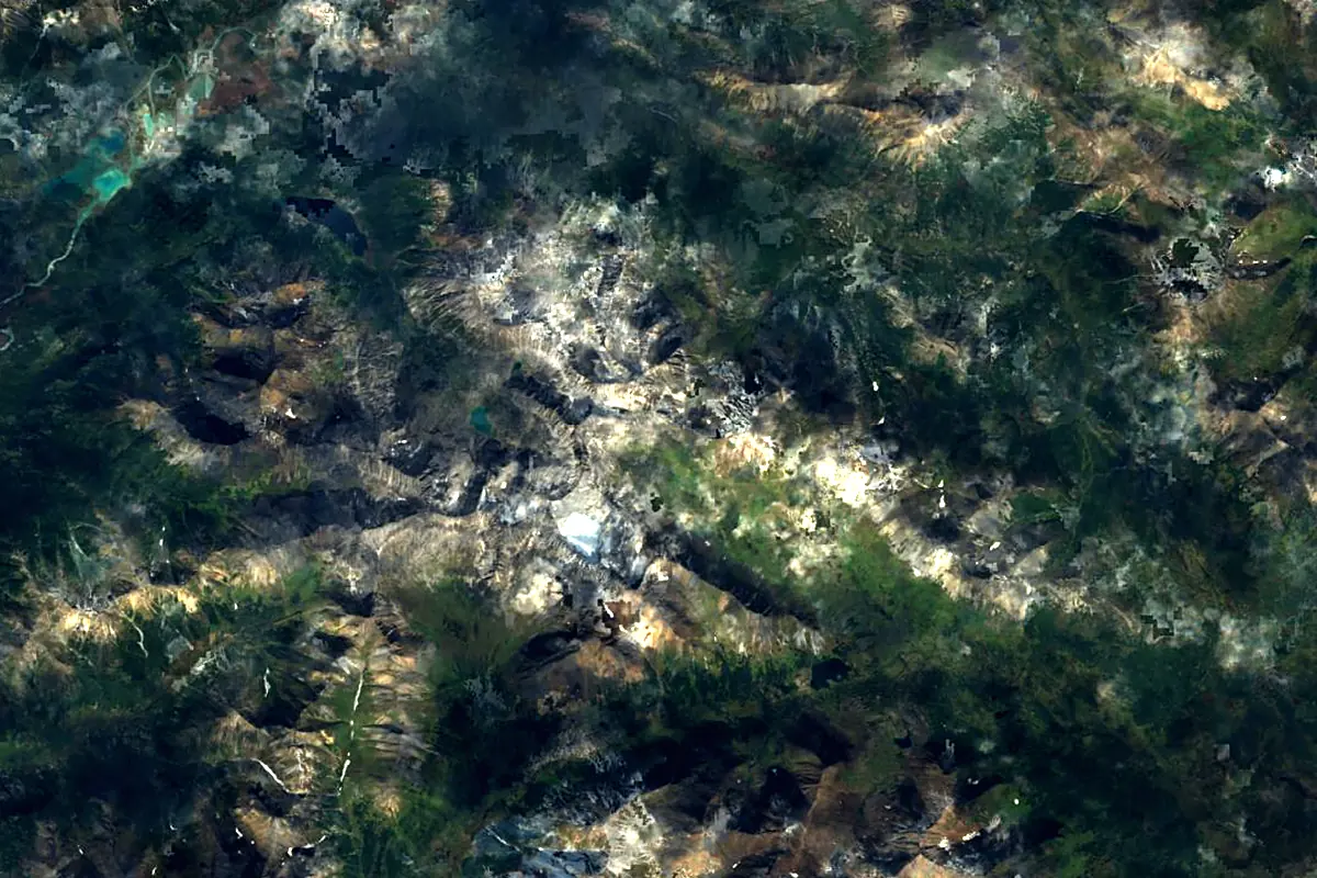 Pelly River: satellite view of the source