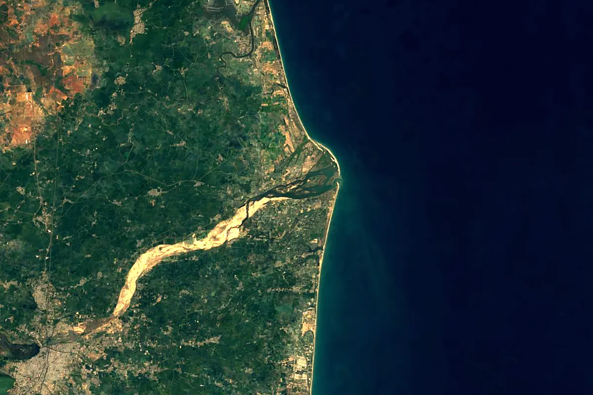 Penna River: satellite view of the mouth
