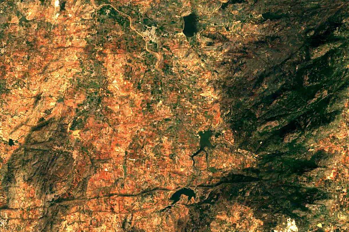 Penna River: satellite view of the source