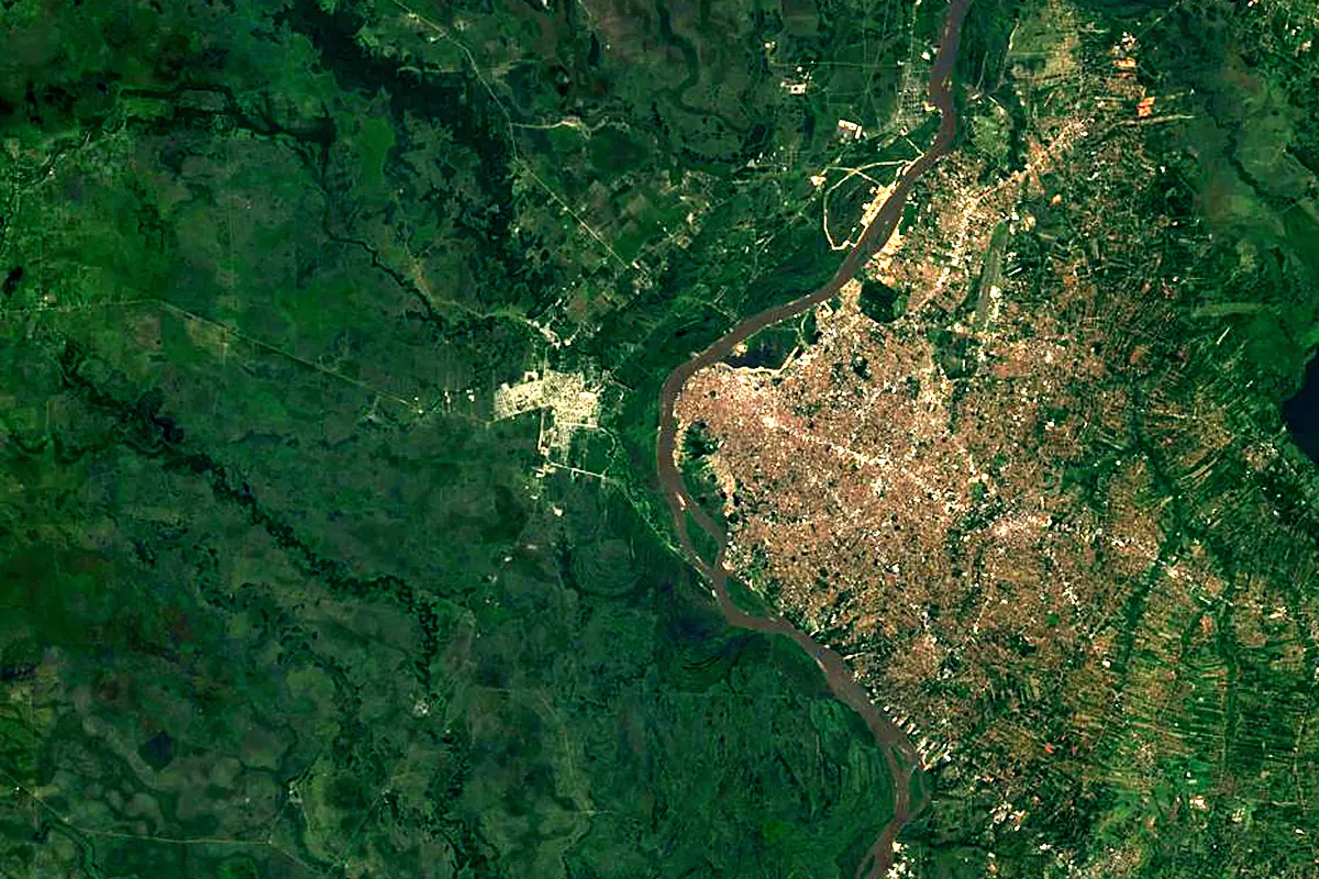 Pilcomayo River: satellite view of the mouth