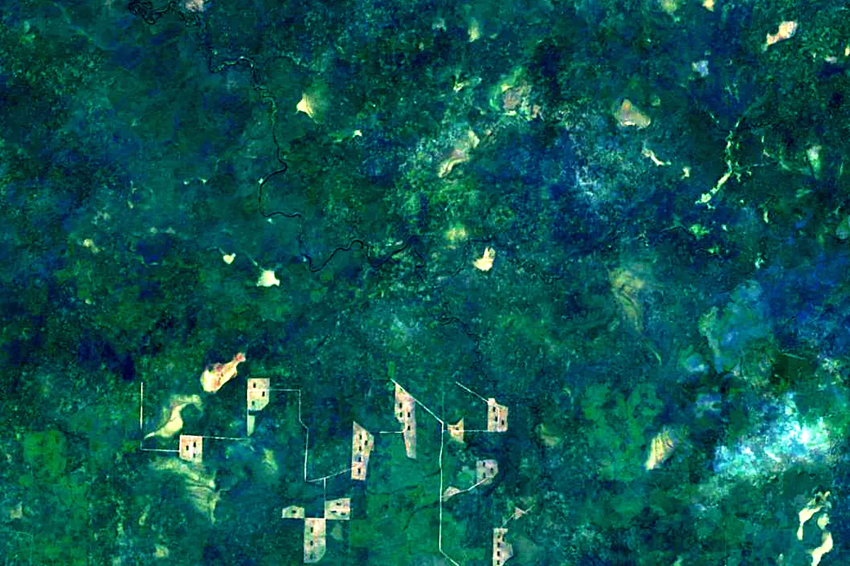 Pinega: satellite view of the source