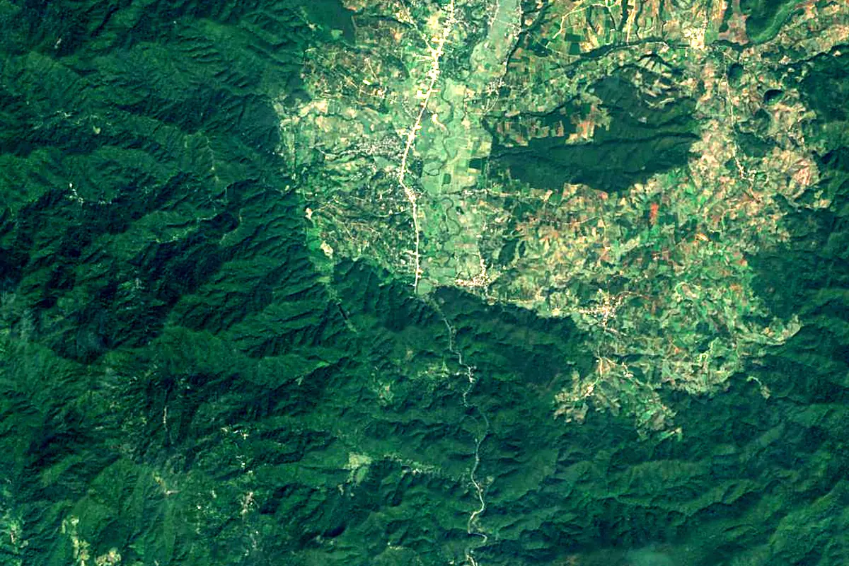 Ping River: satellite view of the source