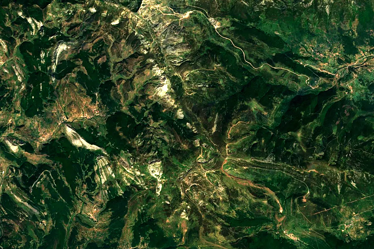 Pisuerga River: satellite view of the source
