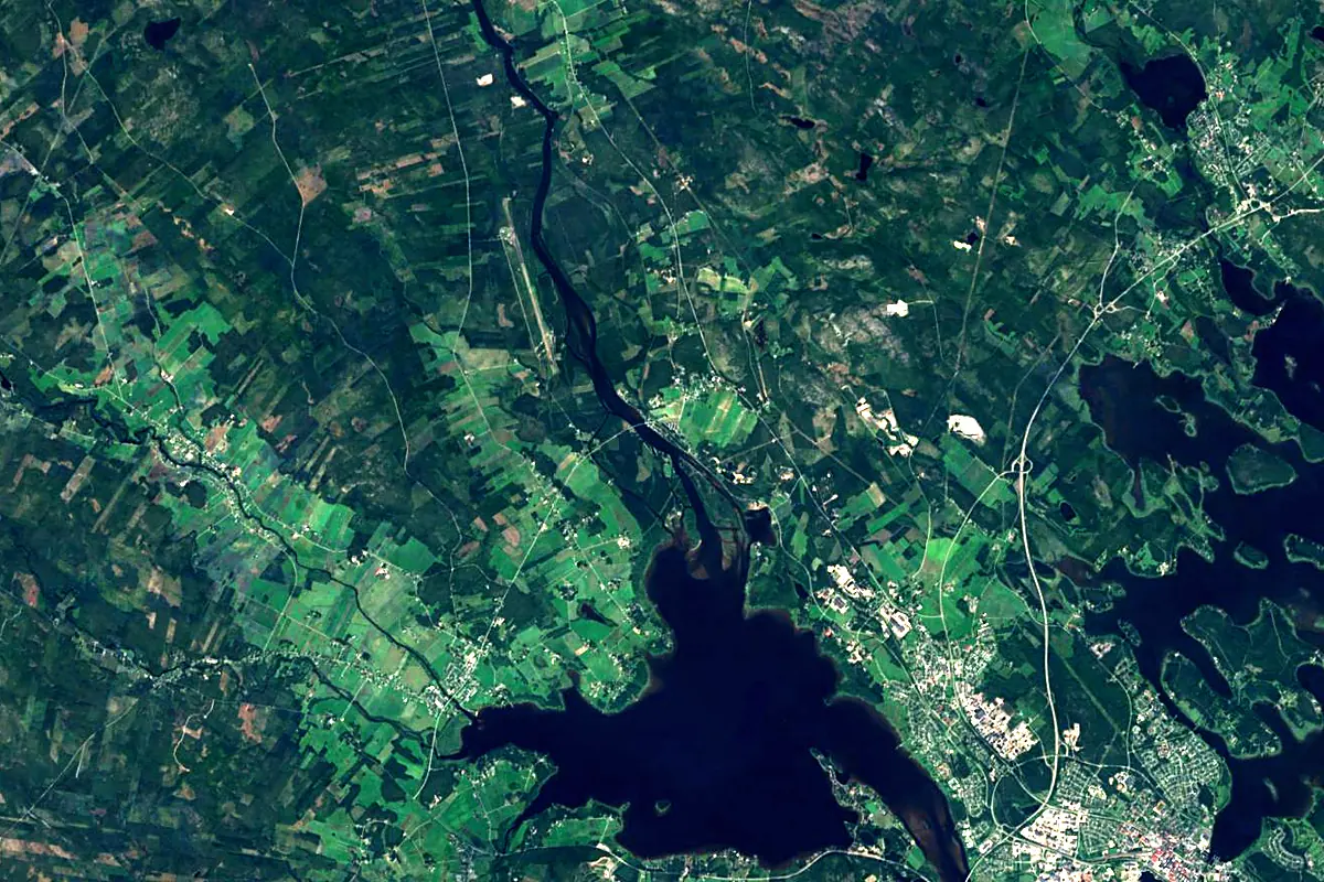Pite River: satellite view of the mouth