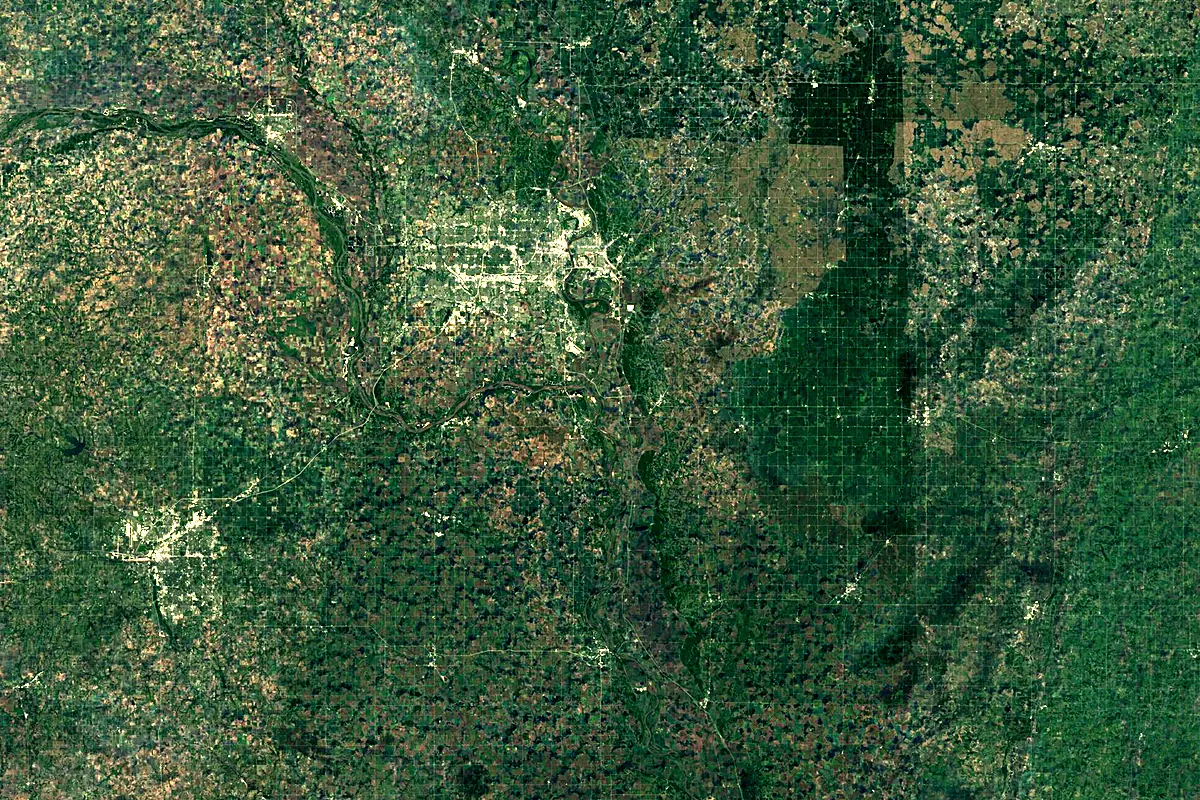 Platte River: satellite view of the mouth
