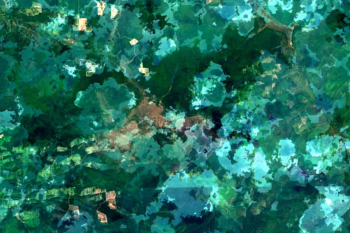 Podkamennaya Tunguska: satellite view of the source