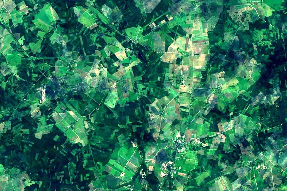 Põltsamaa River: satellite view of the source