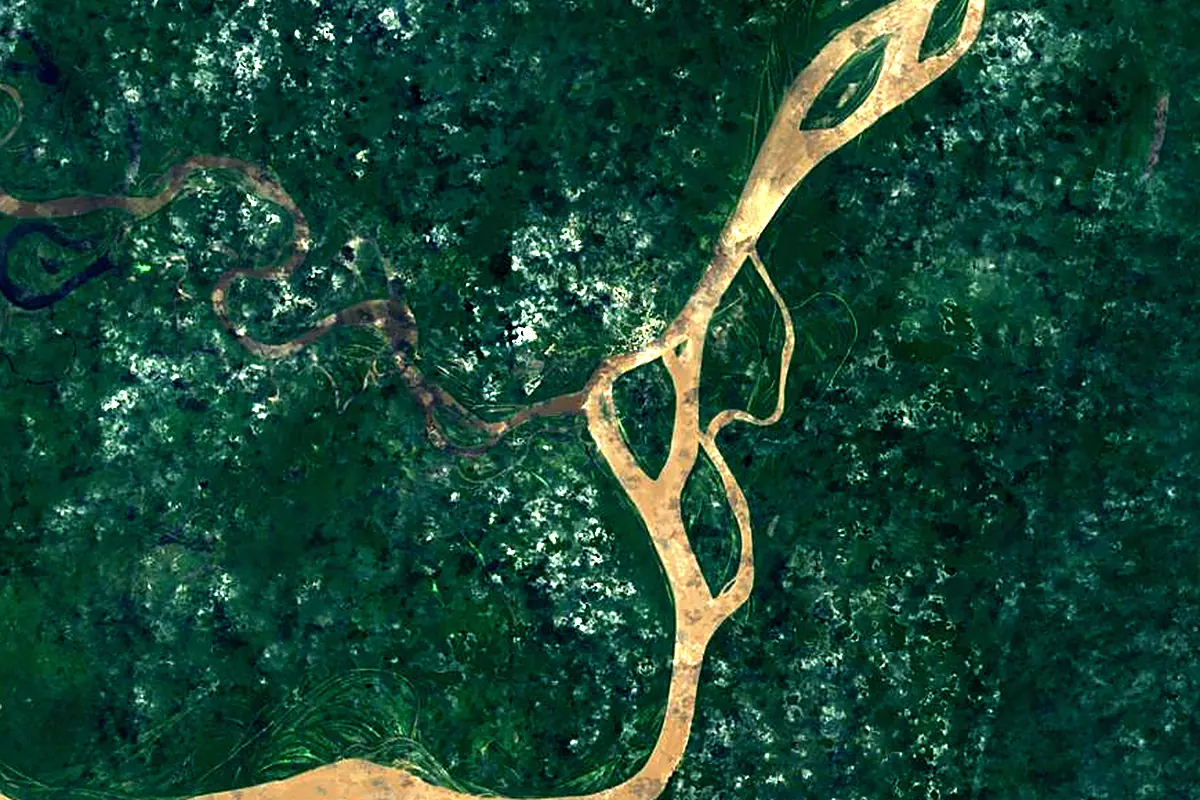 Putumayo River: satellite view of the mouth
