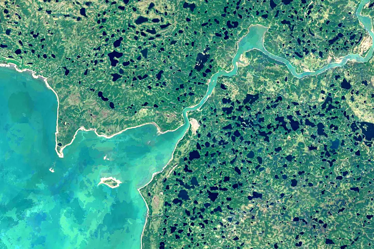Pyasina: satellite view of the source