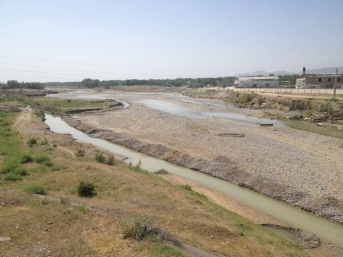Anabranches of Qashqadaryo river in Kitab