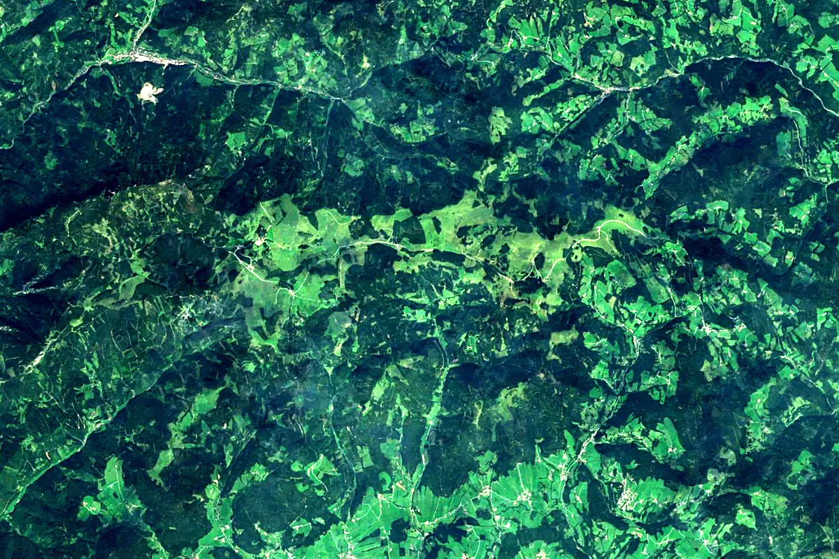 Rába: satellite view of the source