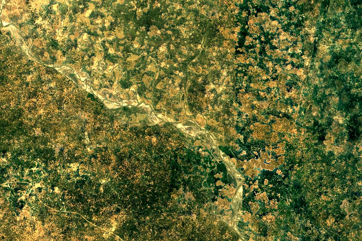 Ramganga: satellite view of the mouth
