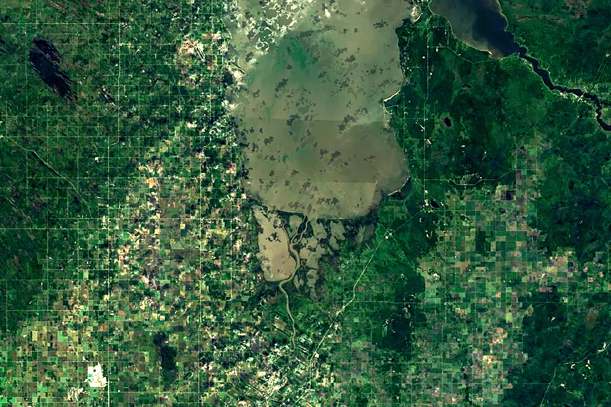 Red River of the North: satellite view of the mouth
