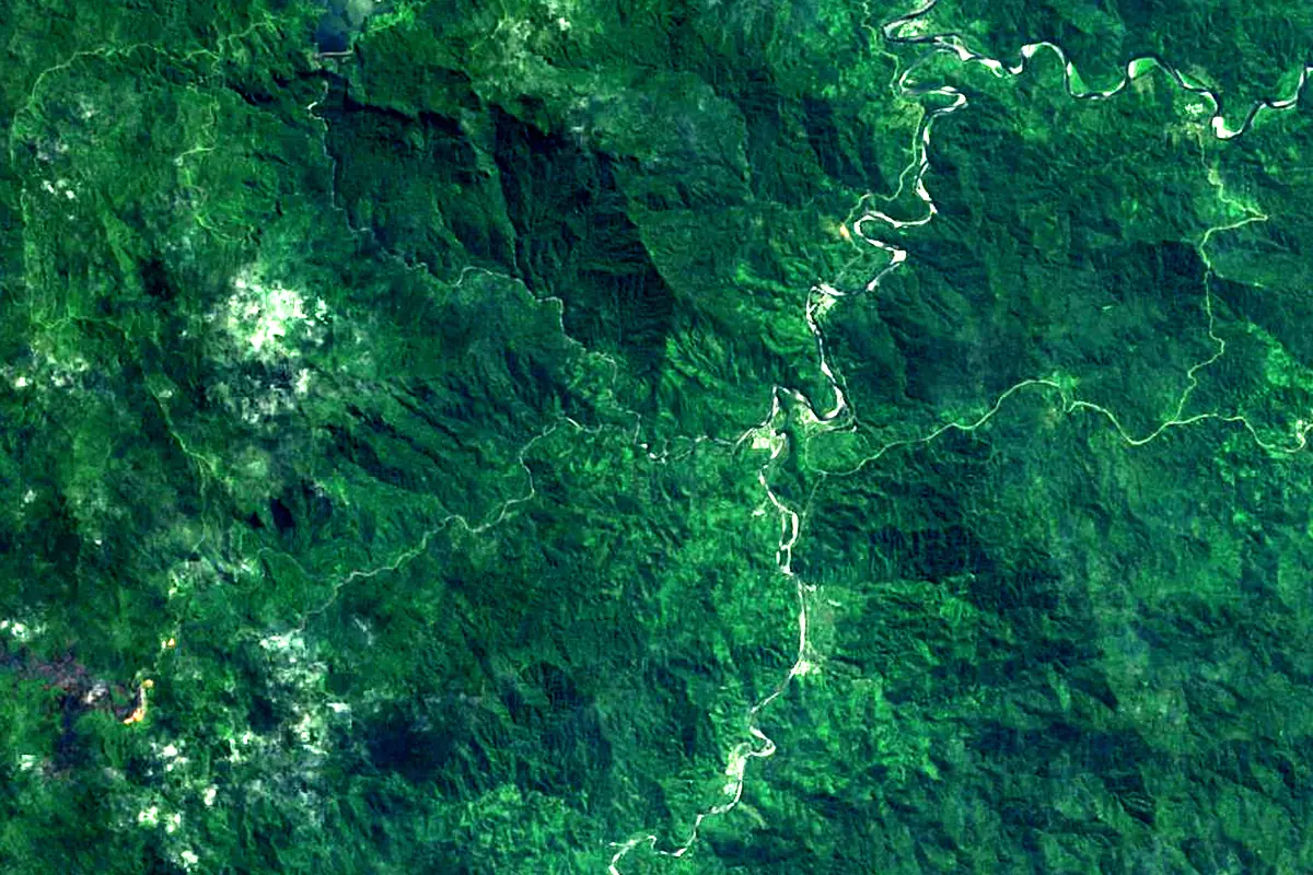 Rewa River: satellite view of the source