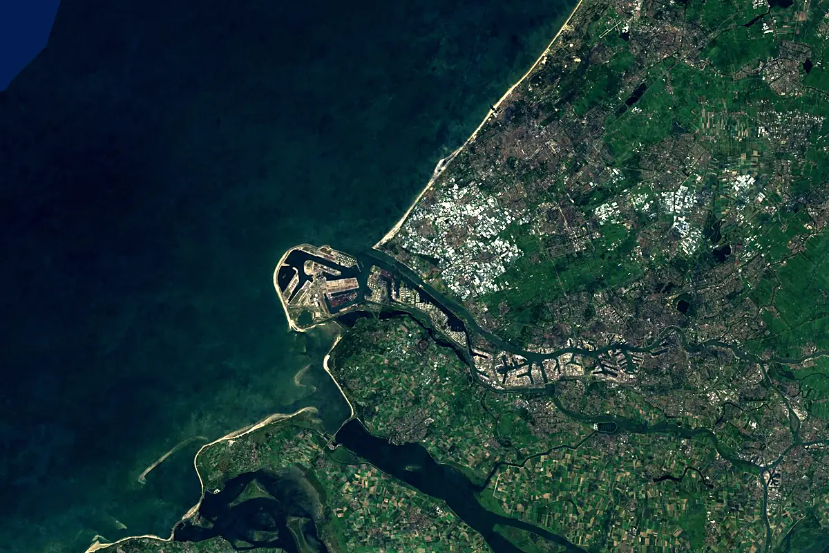 Rhine: satellite view of the mouth