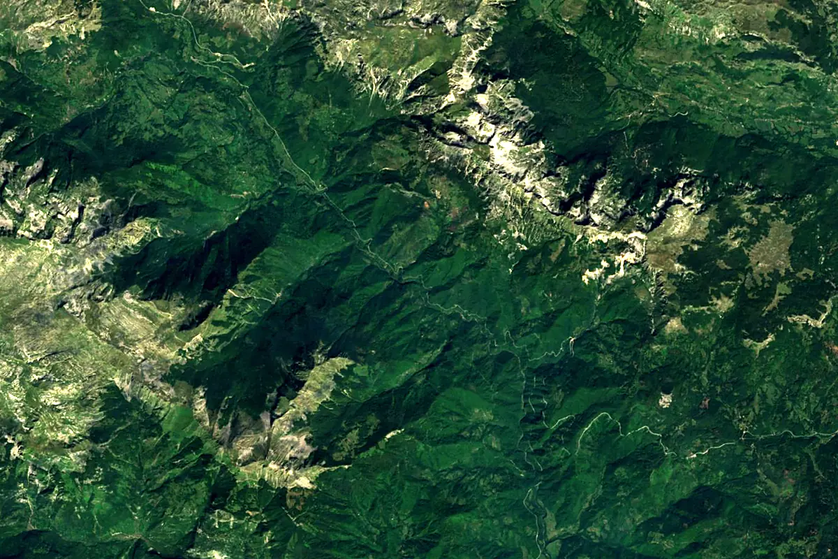 Ribnica: satellite view of the source
