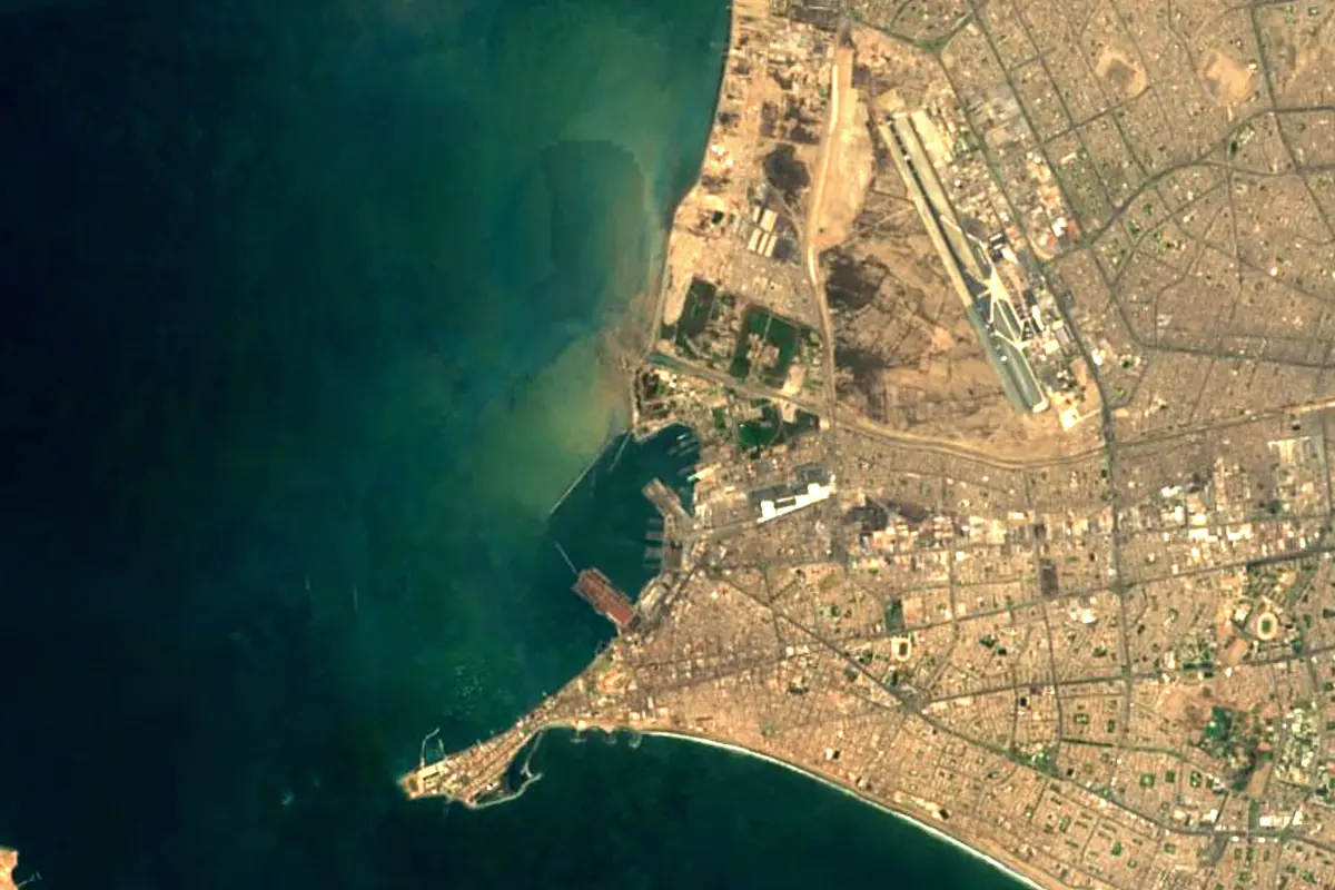 Rímac River: satellite view of the mouth
