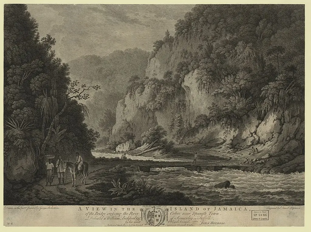 A view in the island of Jamaica, of the bridge crossing the River Cobre near Spanish Town LCCN2003670407