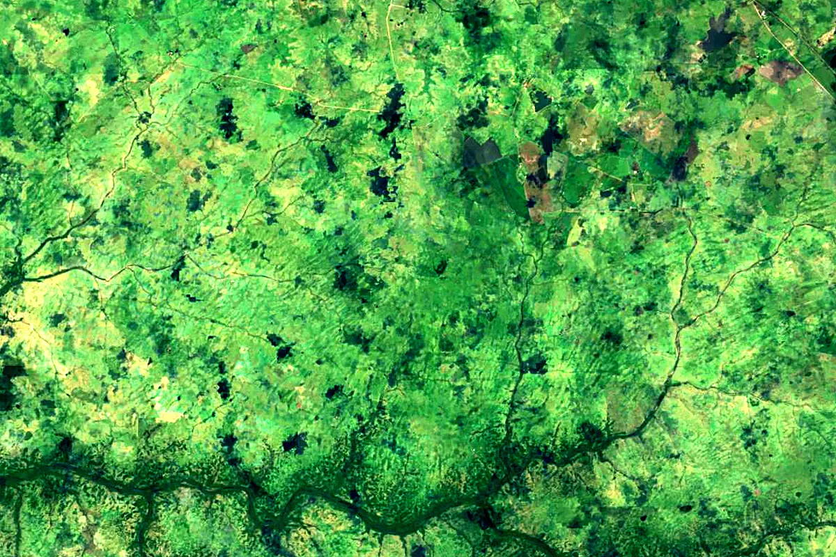 Río Cuareim: satellite view of the source