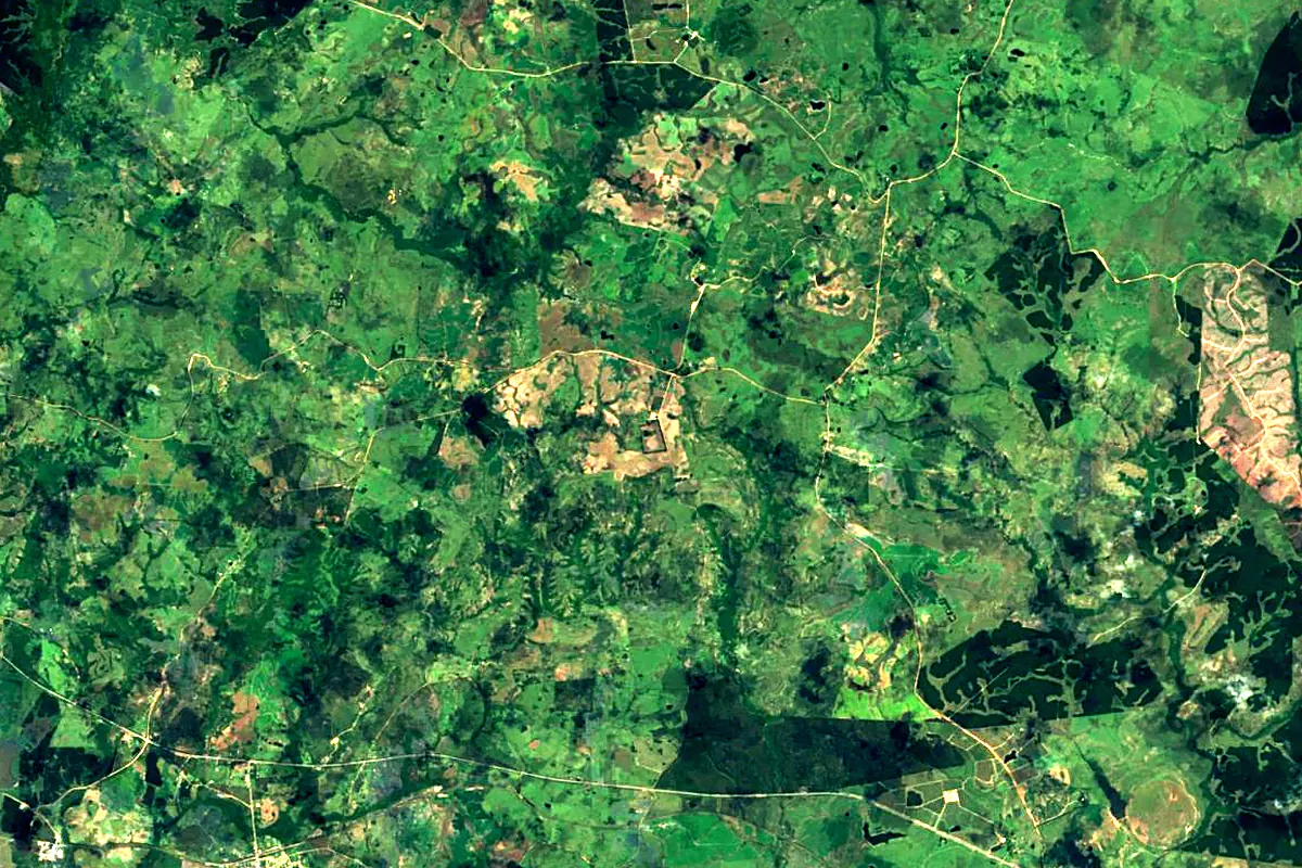 Río Negro: satellite view of the source