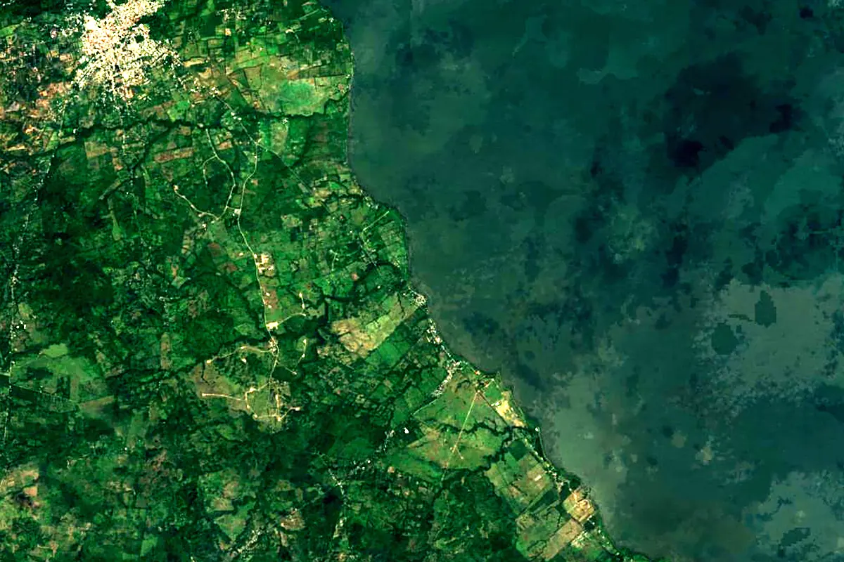 Río San Juan: satellite view of the source