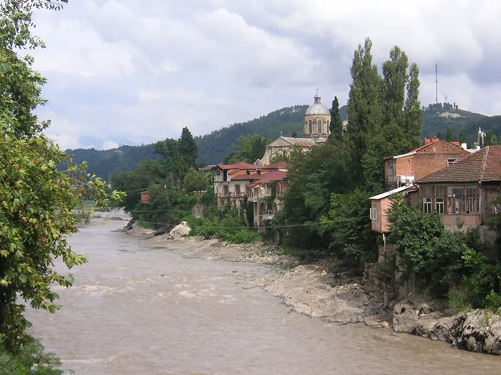 Rioni river in Kutaisi