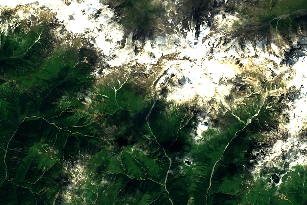 Rioni: satellite view of the source