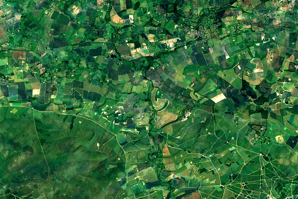 River Avon: satellite view of the source