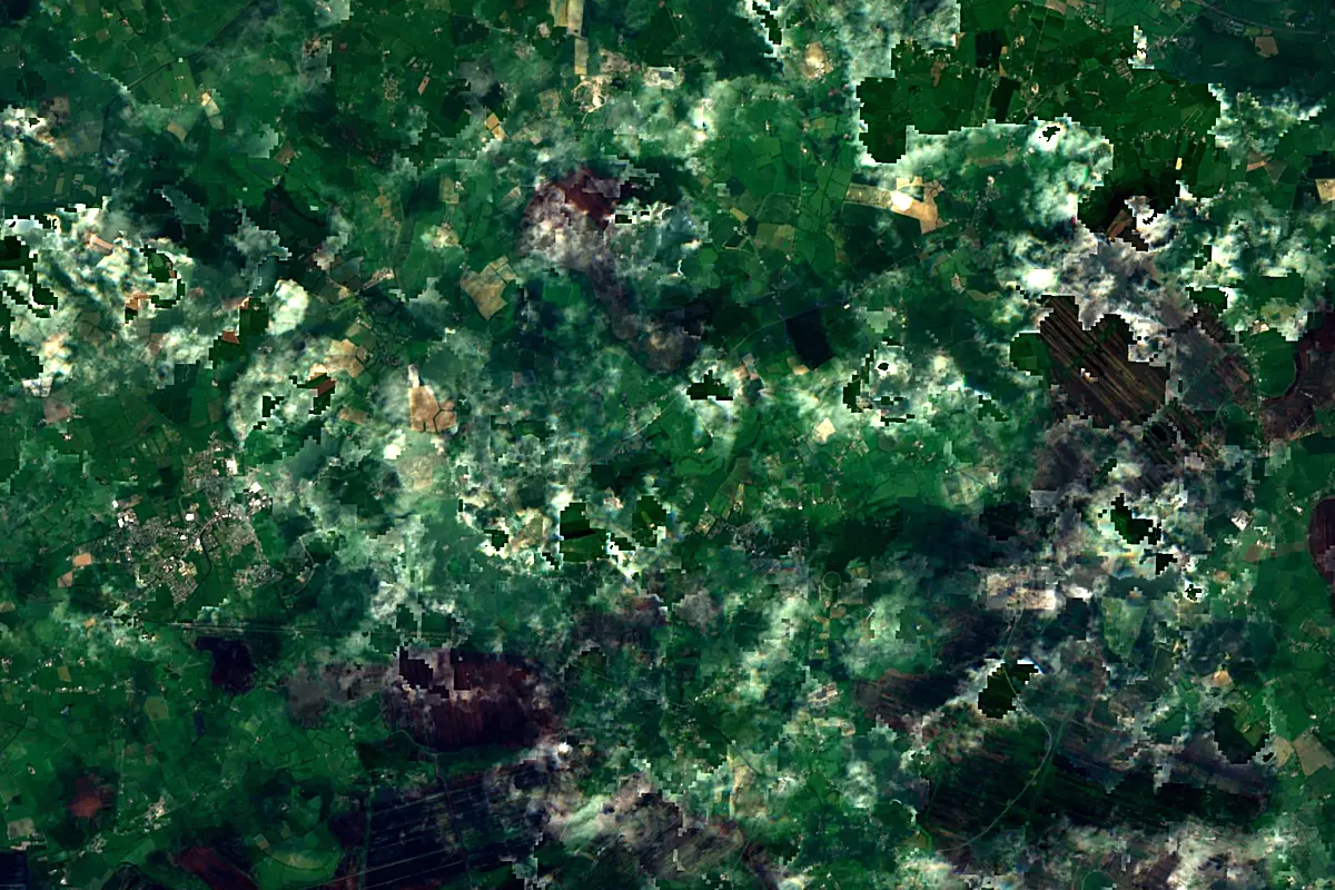 River Boyne: satellite view of the source