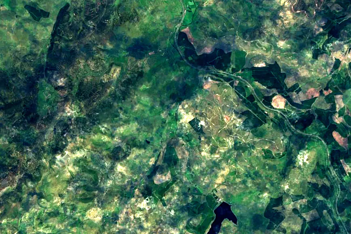 River Clyde: satellite view of the source