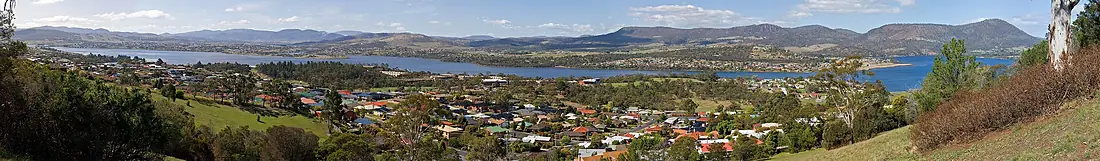 Austins Ferry and Derwent River from Poimenna Reserve