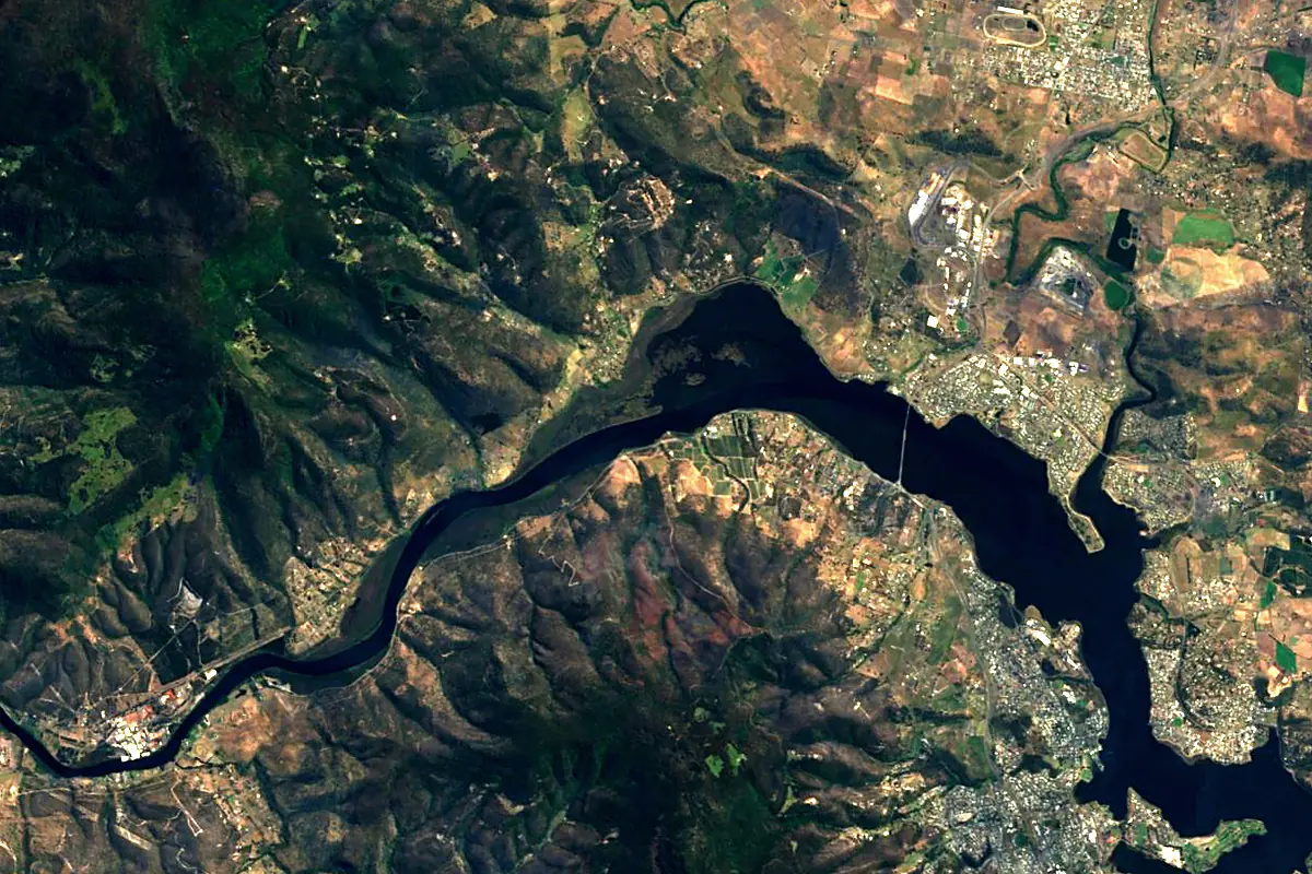 River Derwent: satellite view of the mouth