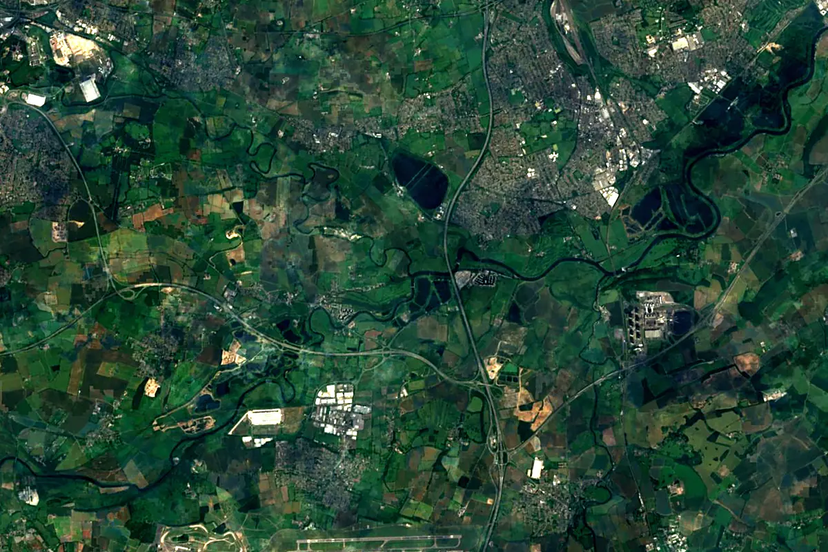 River Derwent: satellite view of the mouth