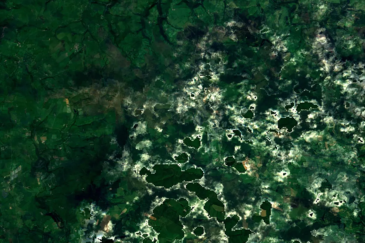 River Exe: satellite view of the source